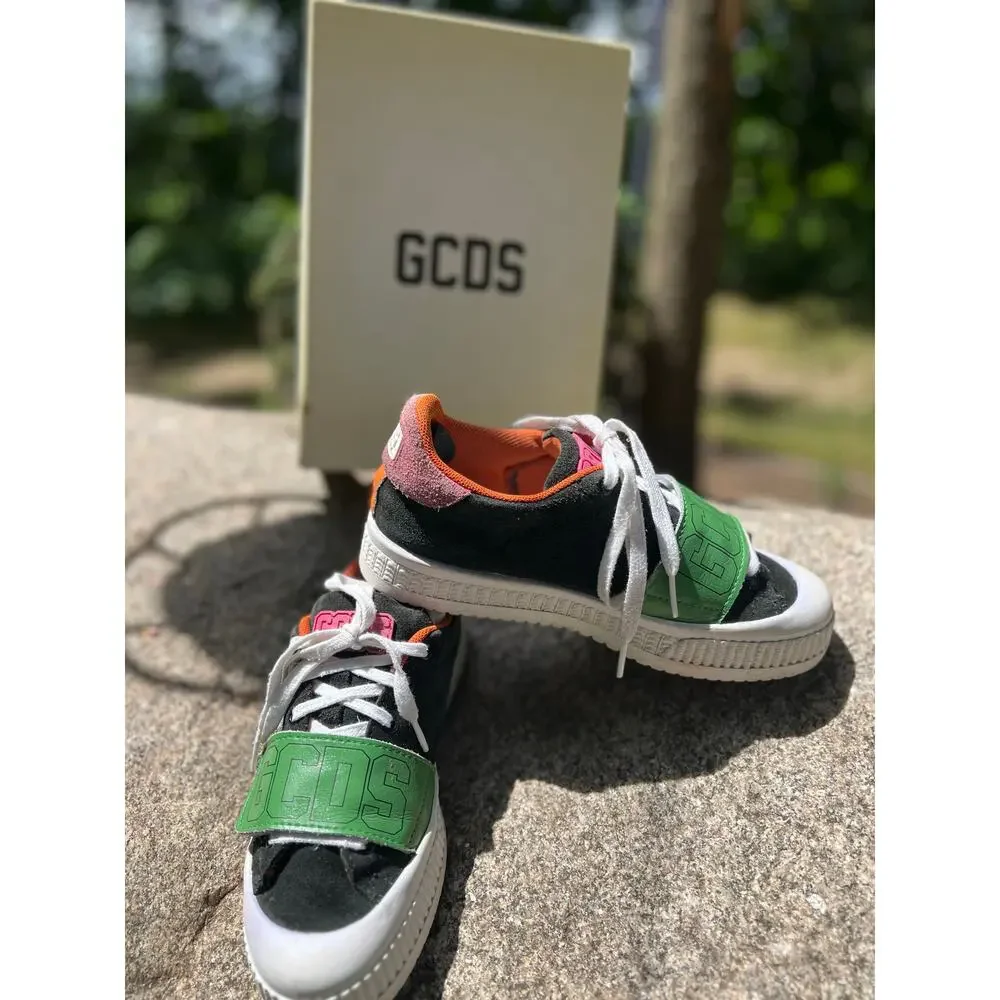 GCDS Shoes Multicolor Suede Low Top Lace Up Women Sneakers Retail $400